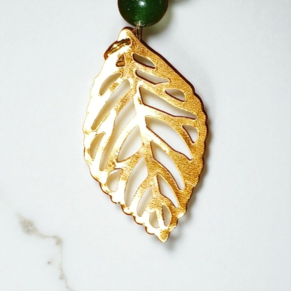 Gold Key Charm Tropical Vibes Purse Jewelry Green Tassel Green Jade Pearl Hearts - Picture 6 of 14